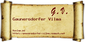 Gaunersdorfer Vilma névjegykártya